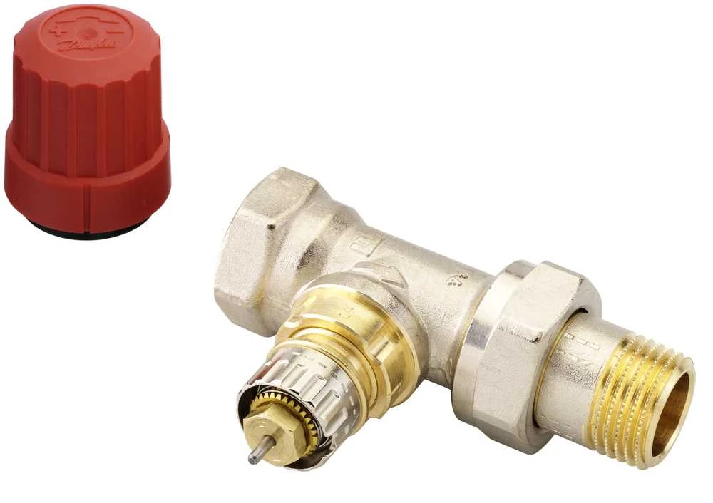 Danfoss Beccc vožtuvas, tiesus/termostatinis, šildymo sistemoms, 1/2 colio – išorinis sriegis, 1/2 colio – vidinis sriegis