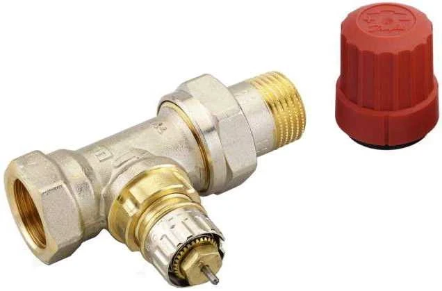 Ventilis Danfoss, tiesus/termostatinis, šildymo sistemoms, 1/2 colio - išorinis sriegis, 1/2 colio - vidinis sriegis