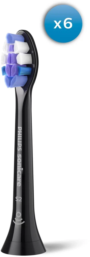 6 dalių šepetėlių galvučių pakuotė Philips Sonicare Sensitive HX6056/88, juodos spalvos