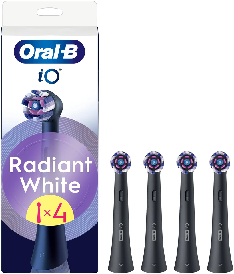 Dantų šepetėlis Elektrinio dantų šepetėlio galvutė Oral-B iO Whitening WB-4, juoda sp., 4 vnt.