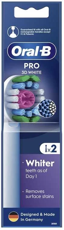 Dantų šepetėlis Elektrinio dantų šepetėlio galvutė Oral-B EB18-2 3D Baltas Pro, 2 vnt.