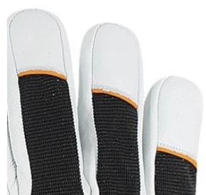 Darbinės pirštinės, odinės, sniego, kumštinės, Forte Tools AB3383, baltos/juodos, 11