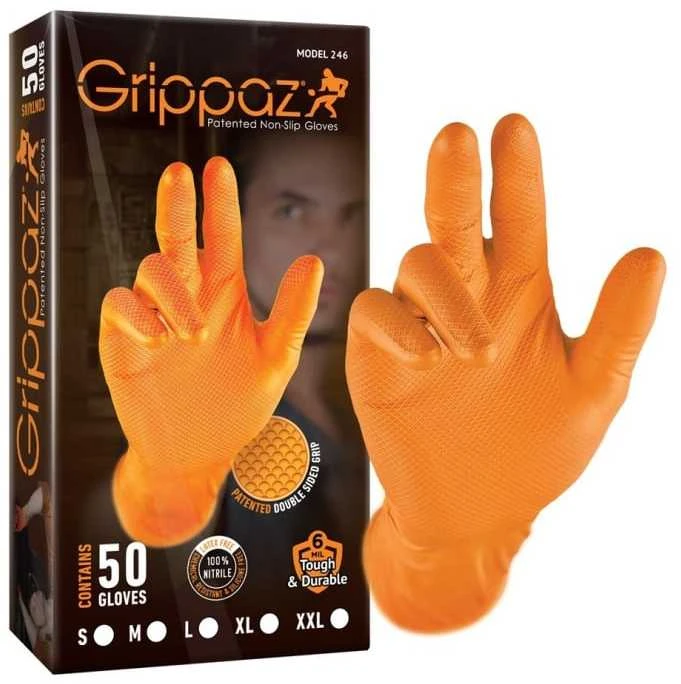 Grippaz 246OR oranžinės pirštinės su dėžute