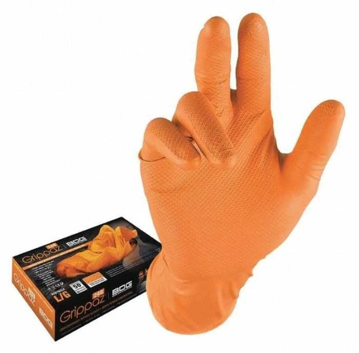 Grippaz 246OR oranžinės nitrilinės pirštinės
