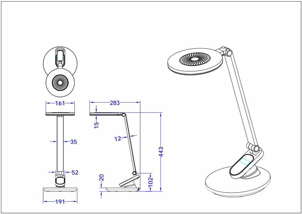 Standartinė stalinė lempa ELEGANT LED BL1235 Baltas