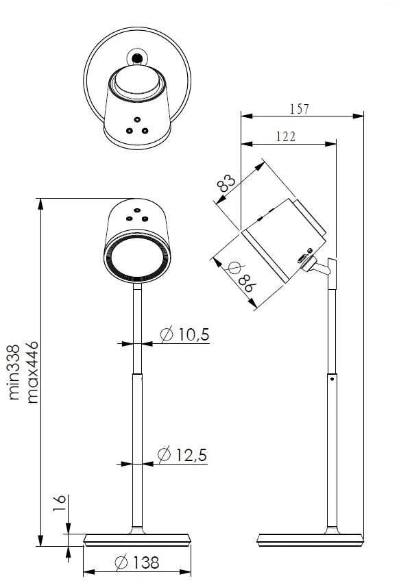 Žibintuvėlis Standart TABLE LAMP LED FLASHLIGHT BL-1005 Juodas