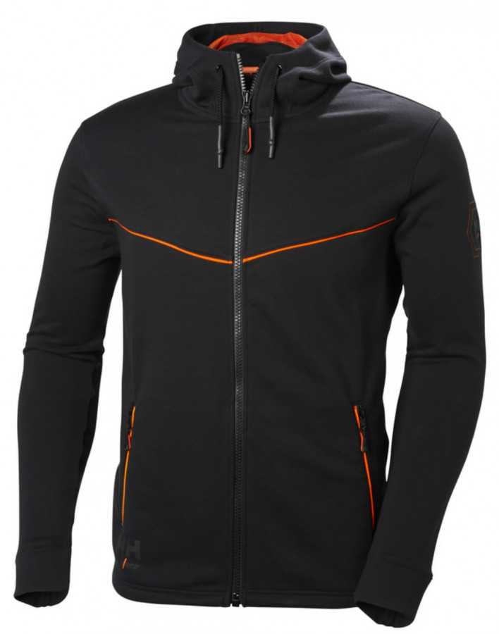 Helly Hansen Chelsea džemperis 79197 su gobtuvu ir užtrauktuku, juodas XL