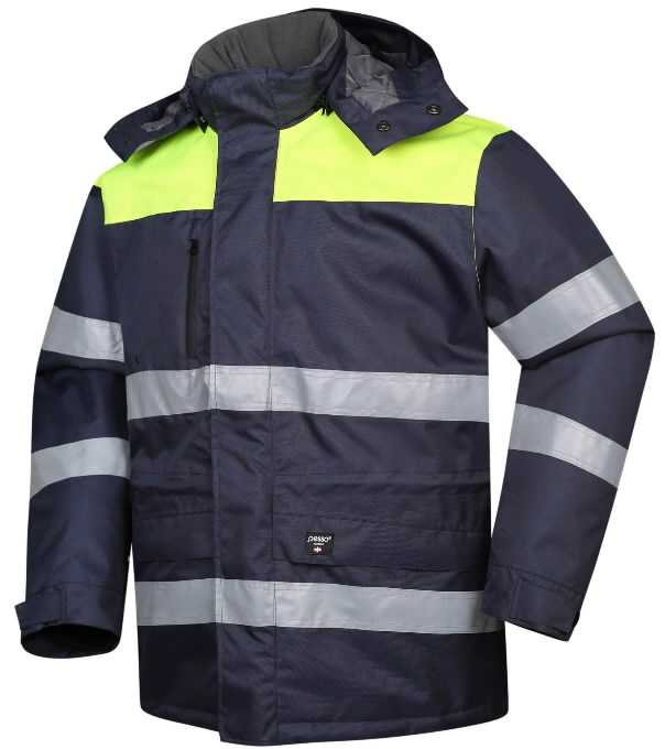 Darbinė striukė Pesso, mėlyna/geltona/pilka, 2XL dydis