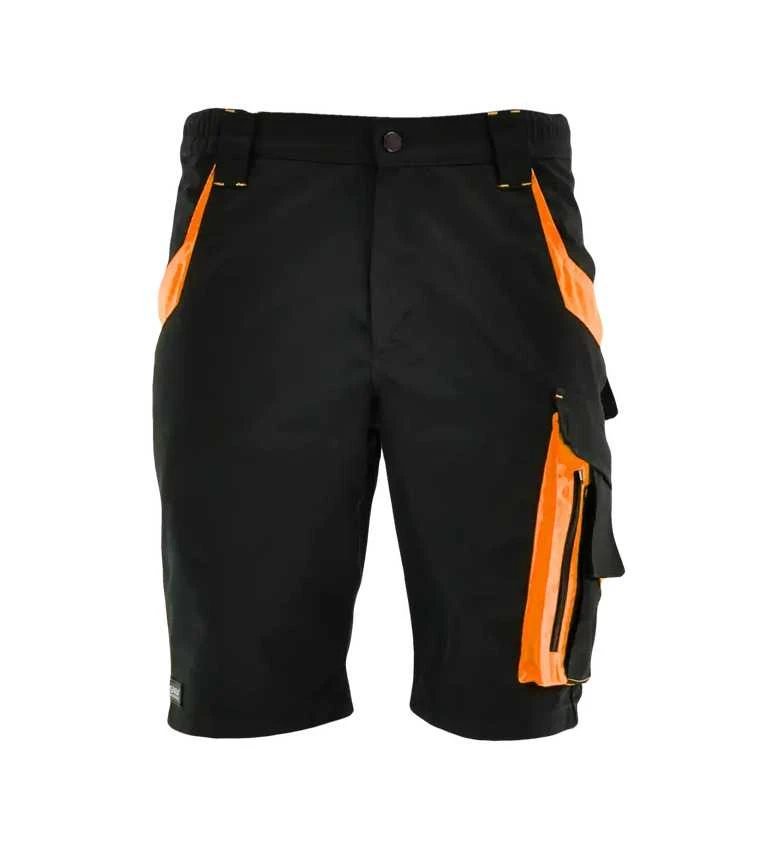 Darbiniai šortai Sara Workwear 11-000272-27, juoda sp./oranžinė sp., M dydis