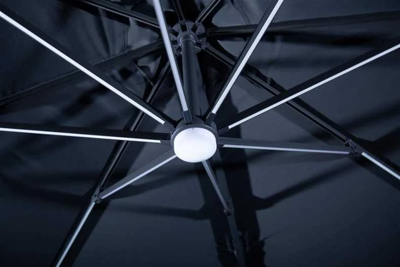 Sodo skėtis Domoletti LED, 250 cm, rusva sp.