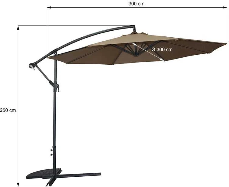 Sodo skėtis Domoletti SSAP-009, 300 cm, ruda sp.