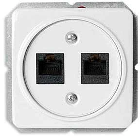 Kompiuterio lizdas VILMA STANDARD ST 150 be rėmelio, 2 vietų (2xRJ45 CAT5E UTP), baltas