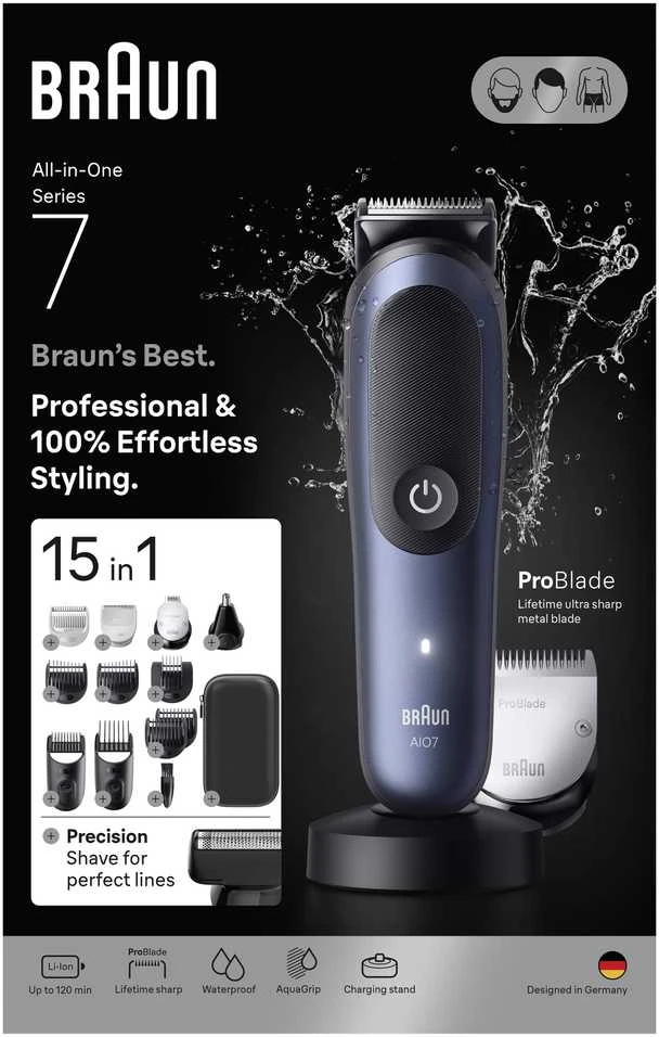 Barzdaskutė AIO7580 Braun Kirpimo Rinkinys Viskas Viename 15in1