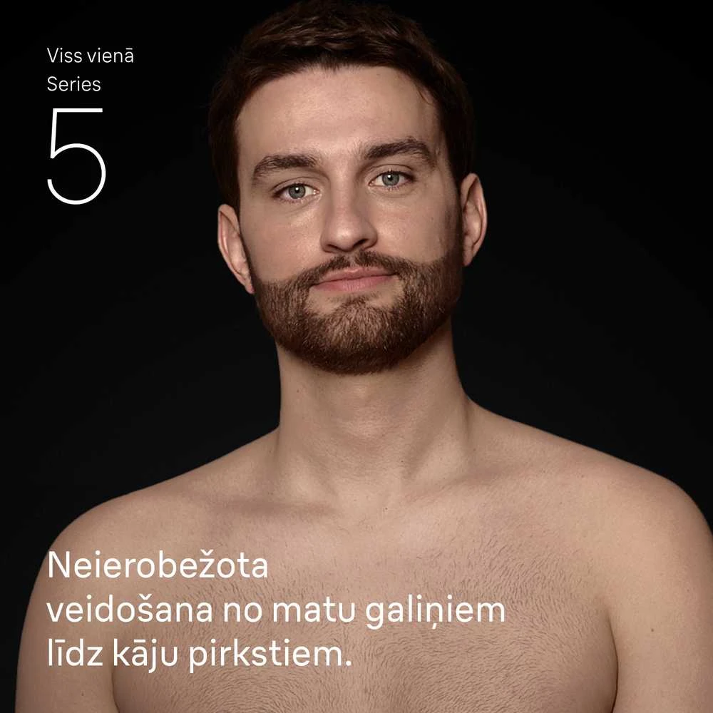 Braun AIO5560 barzdaskutės pavyzdys su modeliu