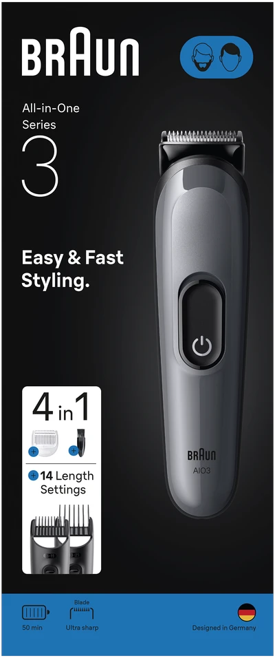 Barzdaskutė AIO3500 Braun Kirpimo Rinkinys Viskas Viename 4in1