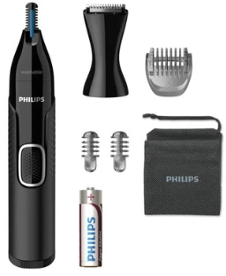 Philips series 3000 Patogi nosies, ausų ir antakių kirpimo mašinėlė NT3650/16 100 % atspari vandeniui, dvipusė apsaugos sistema