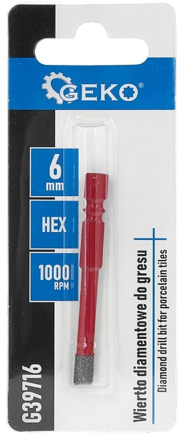 Grąžtas Deimantinė karūninė gręžimo plokštelių galvutė Geko 1/4" d 6mm