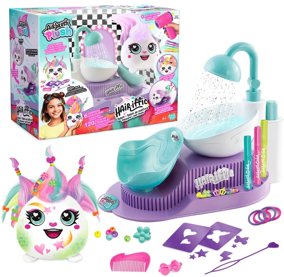 Pliušinis žaislas su plaukų dažymo rinkiniu Canal Toys Airbrush Plush Hair'iffic