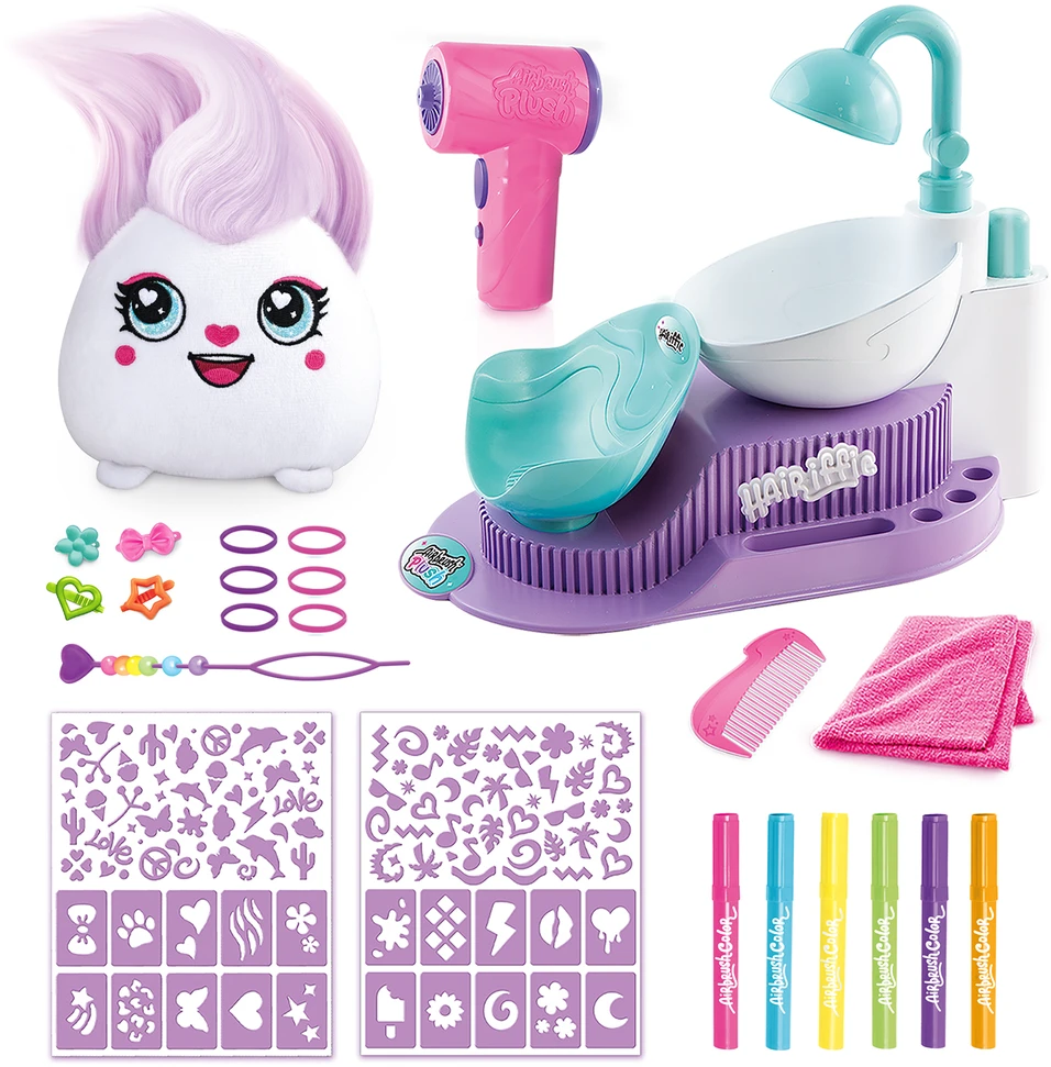 Pliušinis žaislas su plaukų dažymo rinkiniu Canal Toys Airbrush Plush Hair'iffic