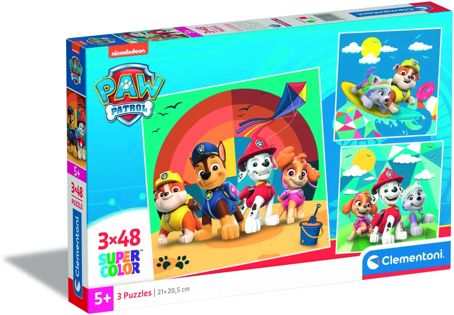 Dėlionė 3in1 Clementoni PAW PATROL 25291, 21 cm x 20.5 cm, 144 vnt.