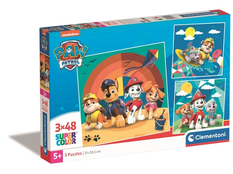 Dėlionė 3in1 Clementoni PAW PATROL 25291, 21 cm x 20.5 cm, 144 vnt.