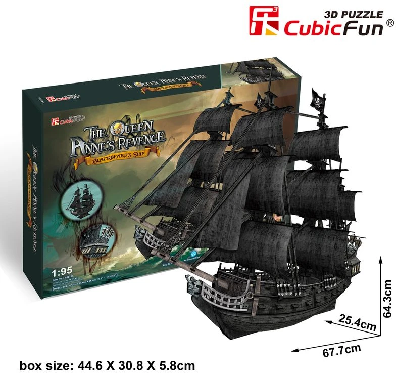 CUBICFUN 3D dėlionė Piratų laivas „Karalienė Ana“
