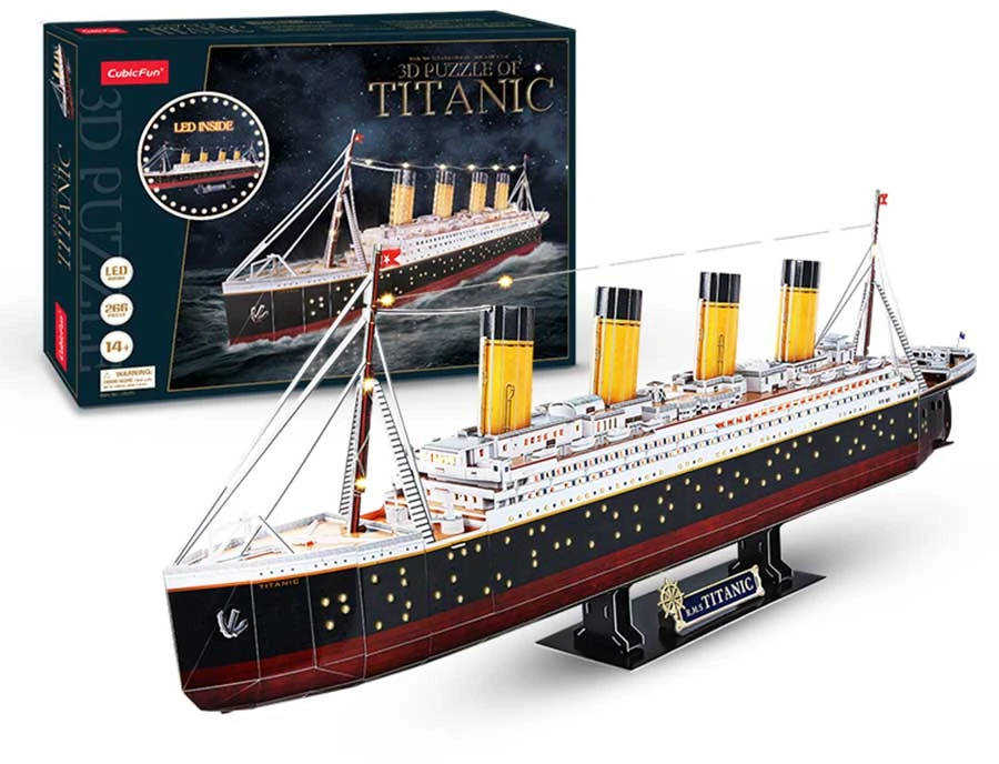 CUBICFUN 3D dėlionė su LED apšvietimu „Titanic“