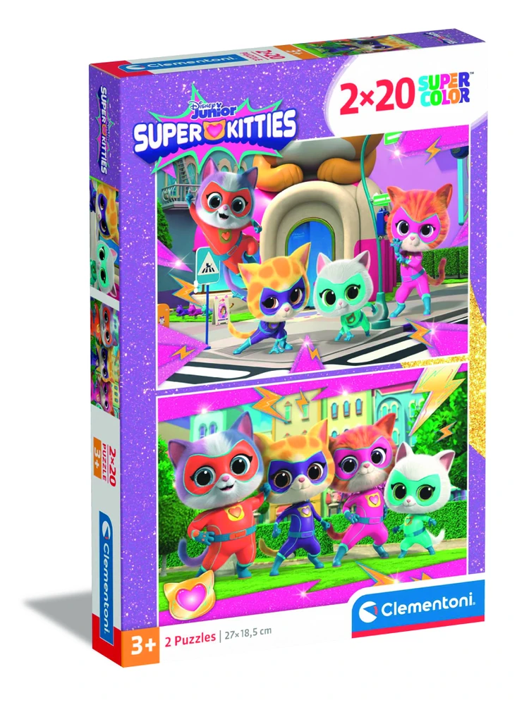 Clementoni Dėlionė 2x20 vnt. - SuperKitties