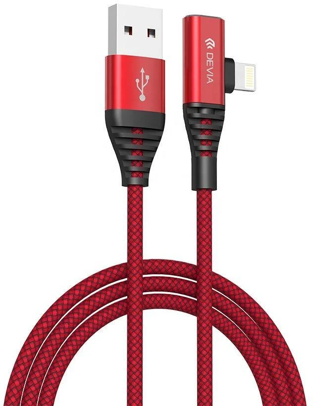 Raudonas „Devia Strom Series“ 2in1 įkrovimo laidas, 1,2 m