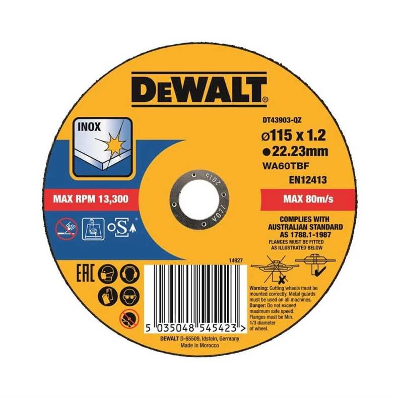 DEWALT DISKAS METALUI 115×1,2mm INOX