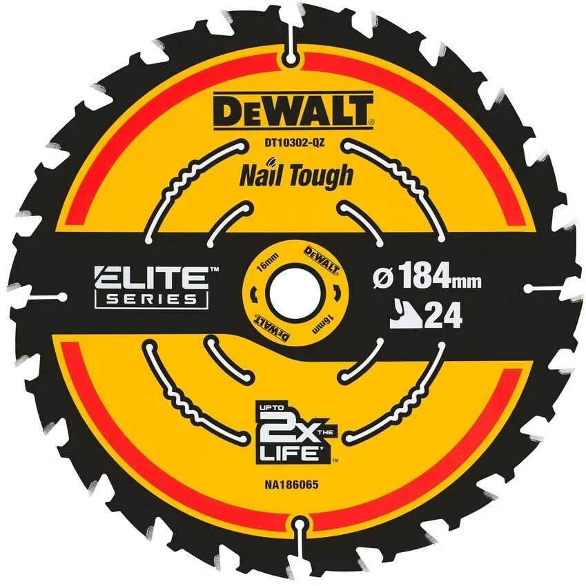 Pjovimo diskas medienai DeWalt Extreme; 184x1,65x16,0 mm; Z24; 5°