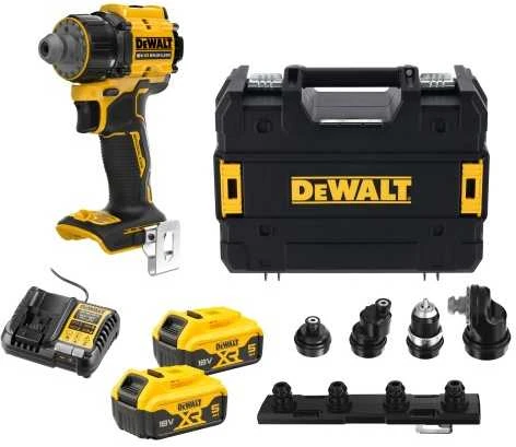 Grąžtas Akumuliatorinė gręžimo-suktuvo galvutė su 4 keičiamomis galvutėmis, 18 V XR, 73 Nm, DeWALT [DCD803P2T-QW] 2x5,0 Ah