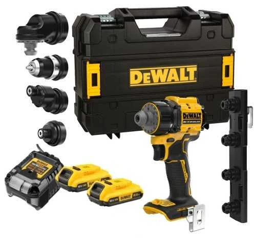 Grąžtas Akumuliatorinė gręžimo-suktuvo galvutė su 4 keičiamomis galvutėmis, 18 V XR, 73 Nm, DeWALT [DCD803D2T-QW] 2x2,0Ah