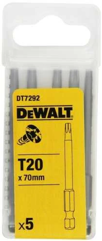 kompleksas 5 vnt. 1/4" antgaliai Torx varžtams, dydis TX20/70mm, DeWalt [DT7292-QZ]