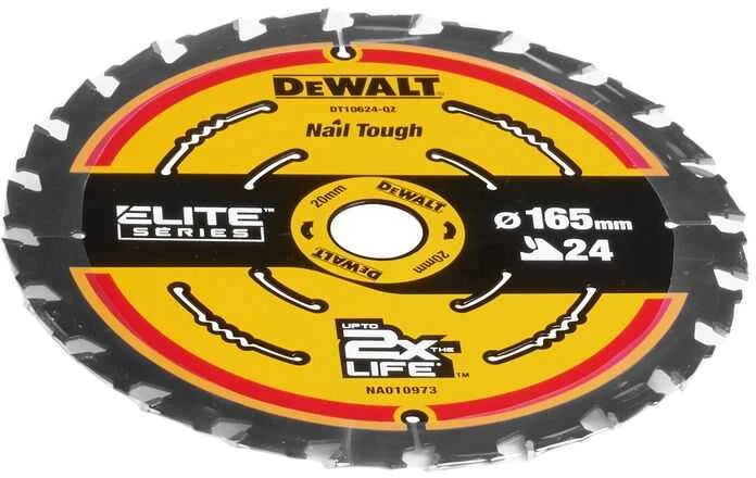 Pjovimo diskas medienai DeWalt; 165x1,65x20,0 mm; Z24; 18°