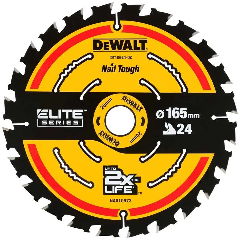 Pjovimo diskas medienai DeWalt; 165x1,65x20,0 mm; Z24; 18°