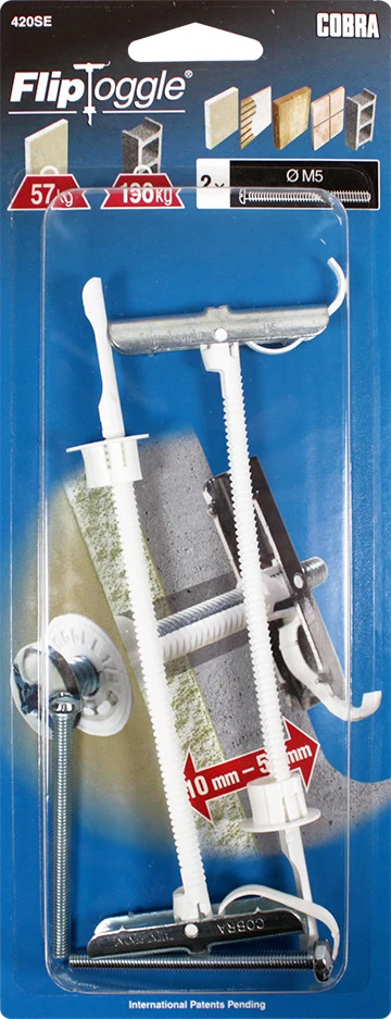 Kaištis Cobra, skirtas gk plokštėms, 5 mm x 77 mm, 2 vnt.