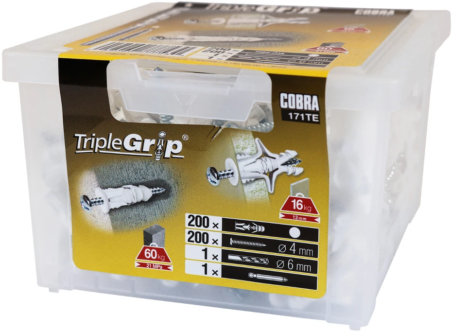 Cobra Įvarai GKP, 4 x 29 mm, plastikiniai, 200 vnt.