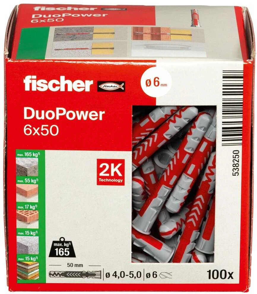 Nailoninis kaištis Fischer LD 6x50 mm; 100 vnt.