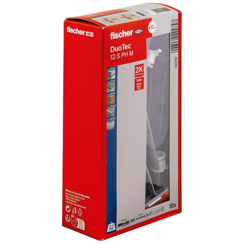 Kaištis su varžtu Fischer DUOTEC 12 S PH; 10 vnt.