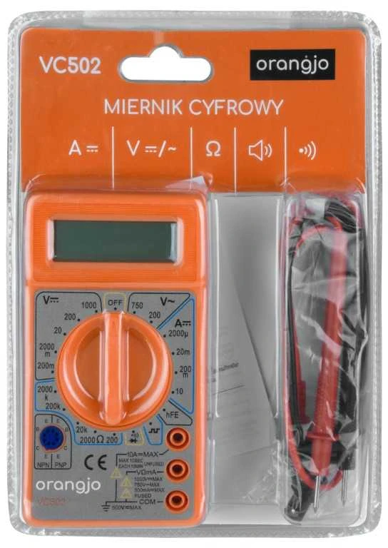 Nežinomas Universalus multimetras Orangjo VC502