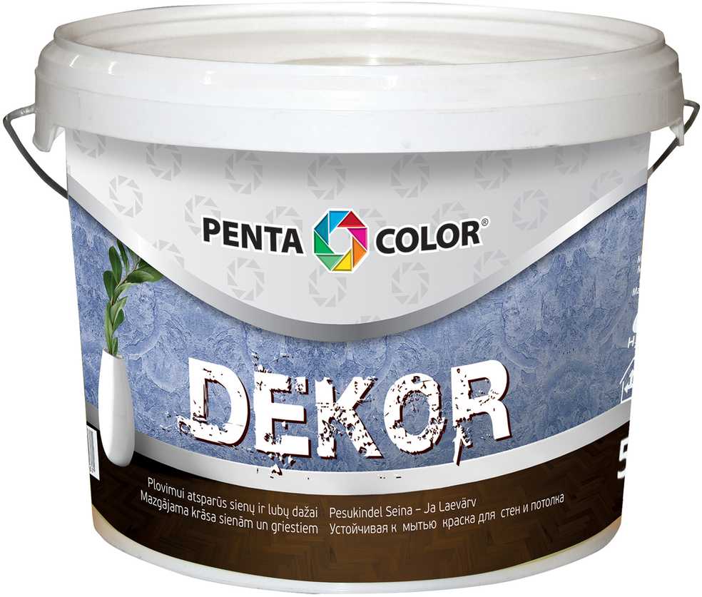 Dispersiniai faktūriniai dažai Pentacolor Decor, balta sp., 5 l