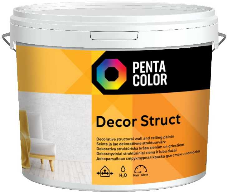 Dispersiniai faktūriniai dažai Pentacolor Decor, balta sp., 3 l
