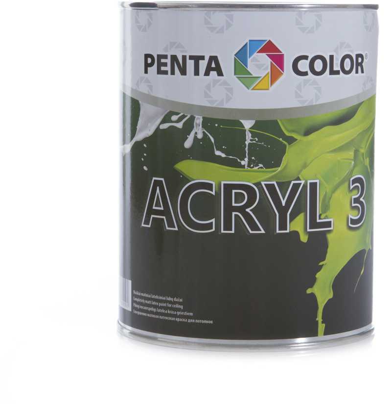 Dispersiniai dažai Pentacolor Acryl 3, balta sp., 1 l