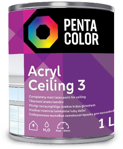 Dispersiniai dažai Pentacolor Acryl 3, balta sp., 1 l