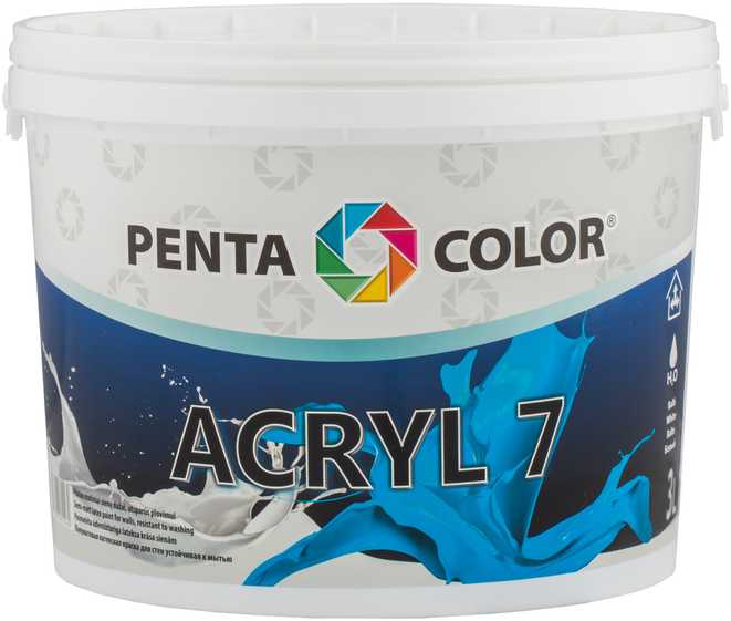 Dispersiniai dažai Pentacolor Acryl 7, balta sp., 3 l