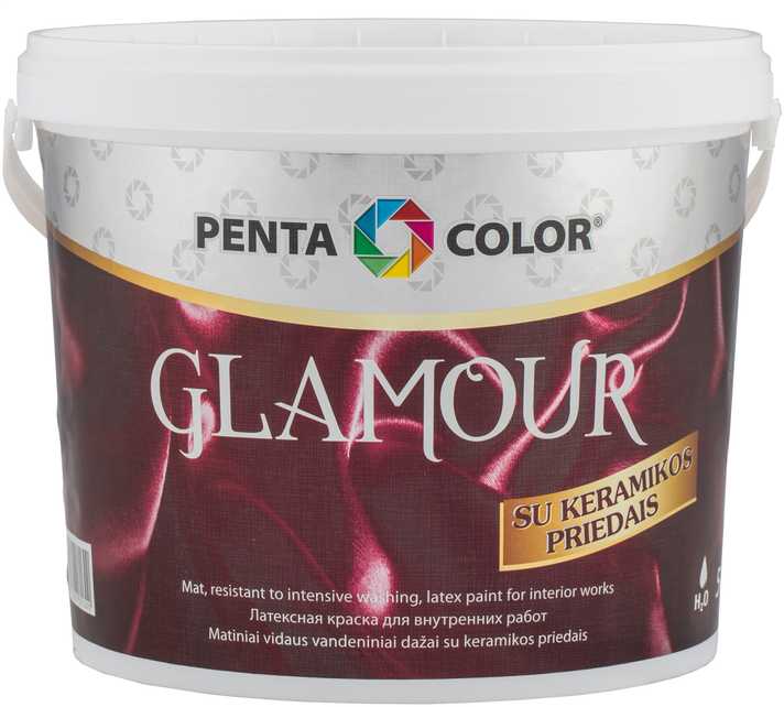Dispersiniai dažai Pentacolor Glamour, balta sp., 5 l