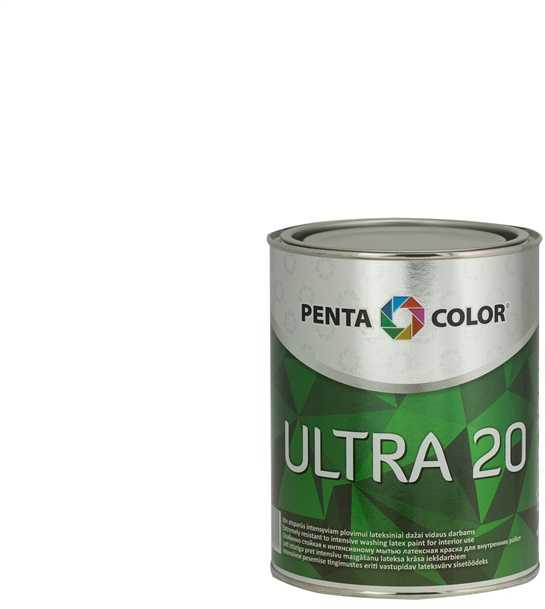 Dispersiniai dažai Pentacolor Ultra 20, balta sp., 1 l