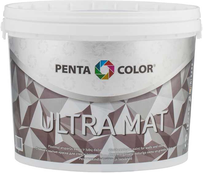 Dispersiniai dažai Pentacolor Ultra 3, balta sp., 5 l