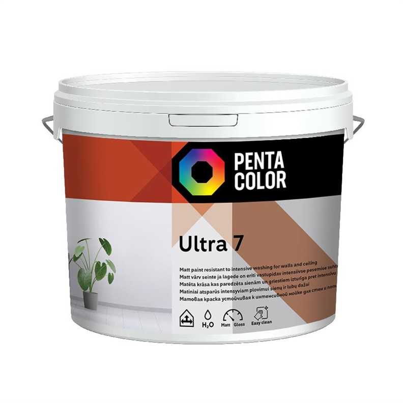 Dispersiniai dažai Pentacolor Ultra 7, balti, 5 l